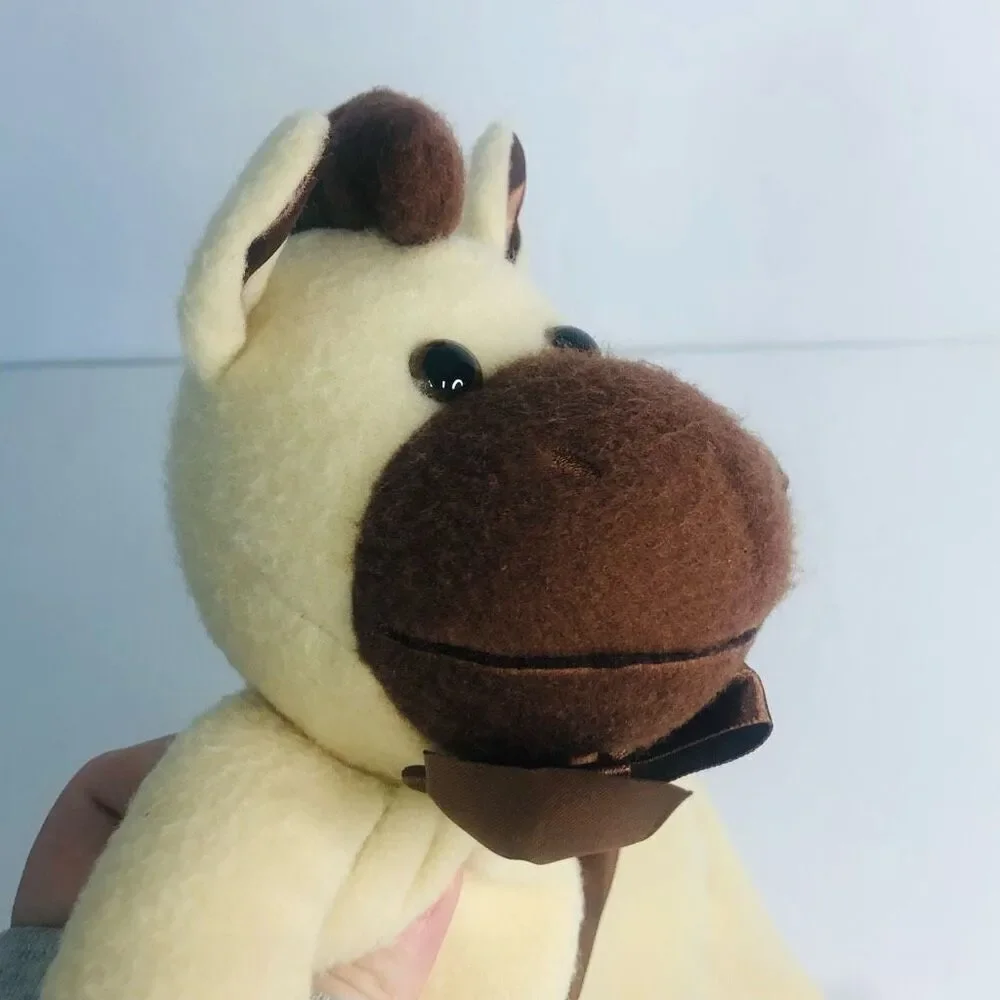 komet creations lovey‎ security blanket satin heart trim pony horse yellow brown